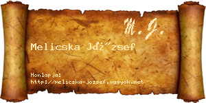 Melicska József névjegykártya
